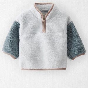Little Planet 🌿 Organic Baby Recycled Sherpa Quarter Zip Pullover 24months